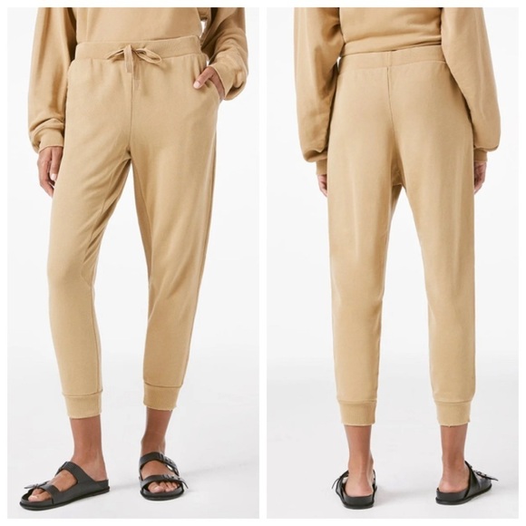 FRAME Easy Sweat Jogger Pants Vintage Camel Organic Cotton Women’s Size Medium - Picture 1 of 13